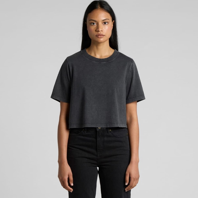 Wo’s Stone Wash Heavy Crop Tee