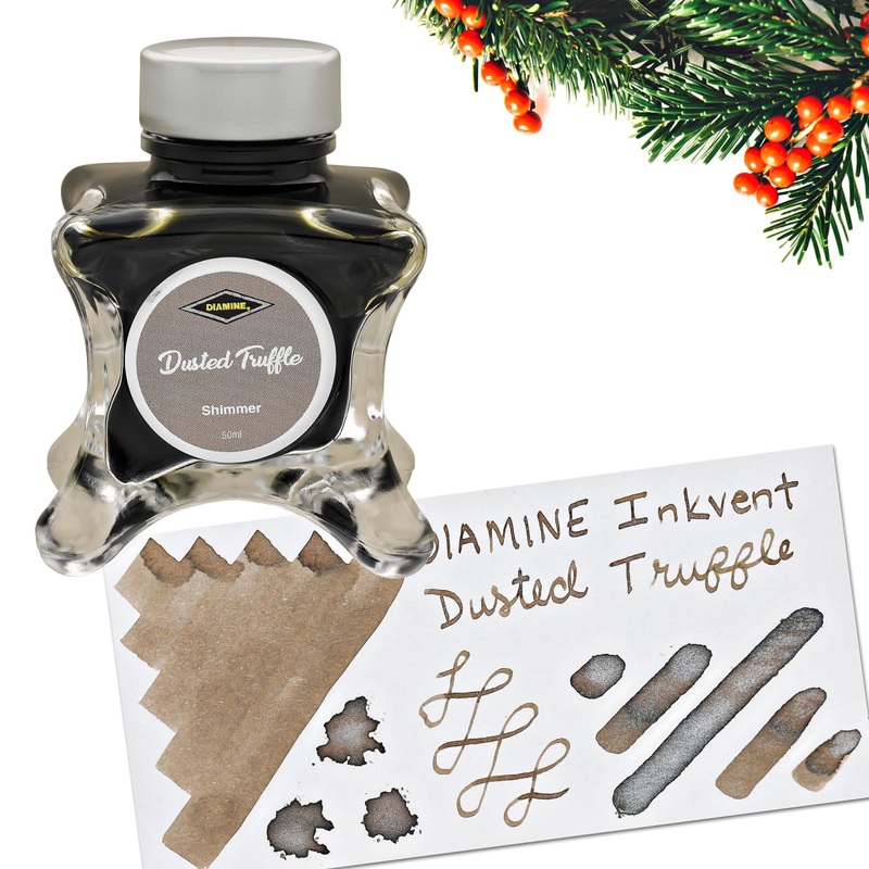 Diamine Inkvent Green Edition Shimmer Bottled Ink in Dusted Truffle – 50 mL