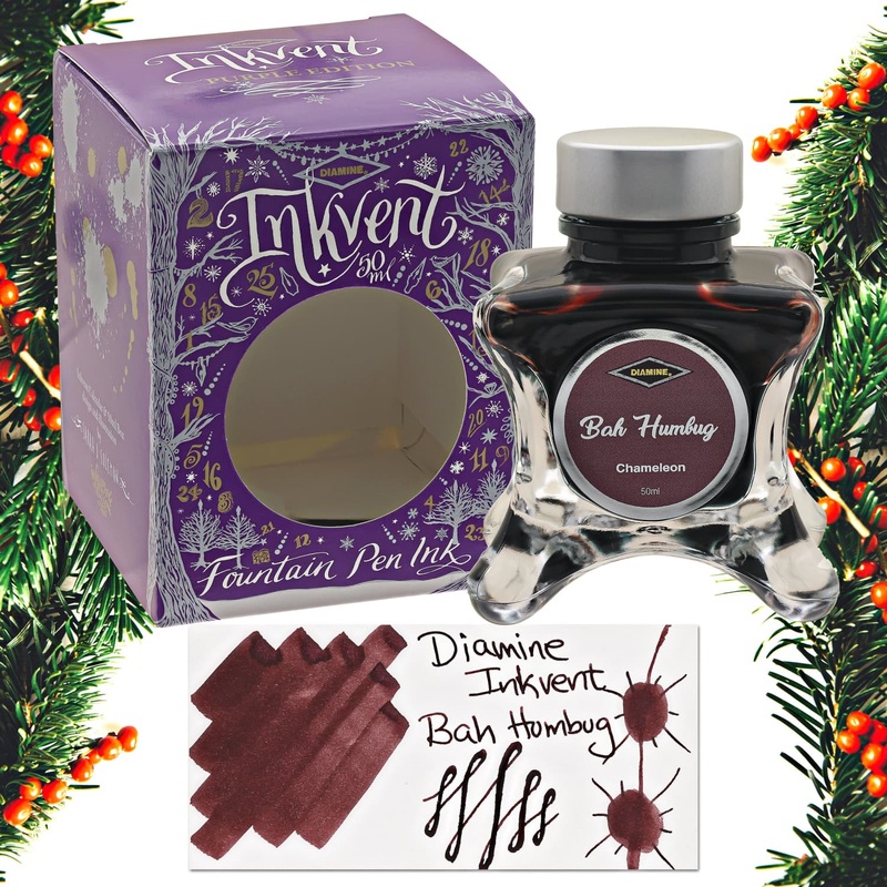 Diamine Inkvent Purple Edition Chameleon & Shimmer Bottled Ink in Bah Humbug – 50 mL