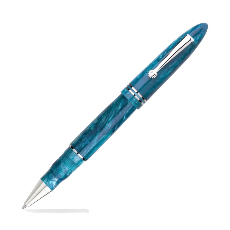 Leonardo Furore Rollerball Pen in Emerald Blue with Rhodium Trim