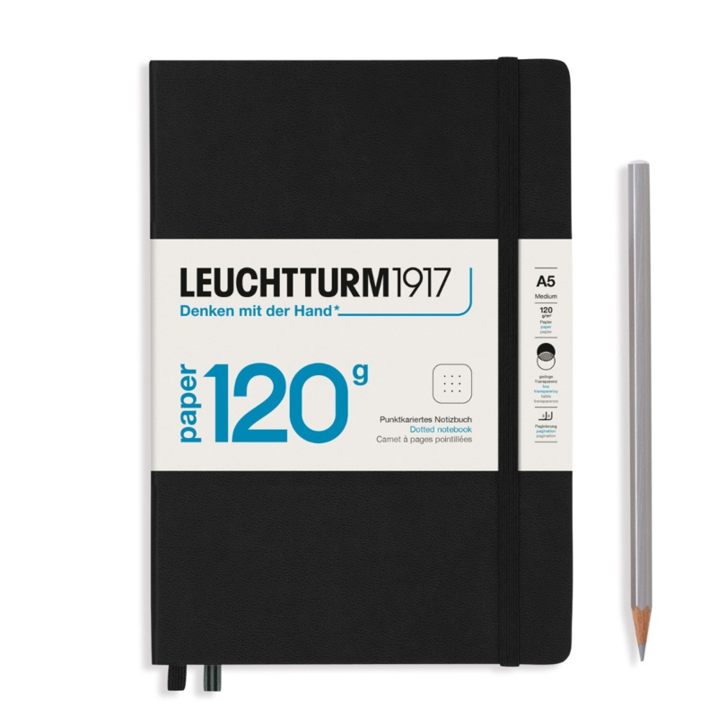 Leuchtturm1917 120G Edition A5 Medium Hardcover Notebook – Dotted / Black