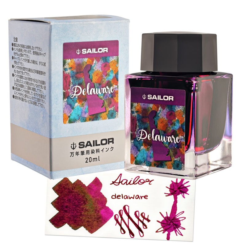 Sailor USA State Bottled Ink in Delaware (Magenta) – 20mL