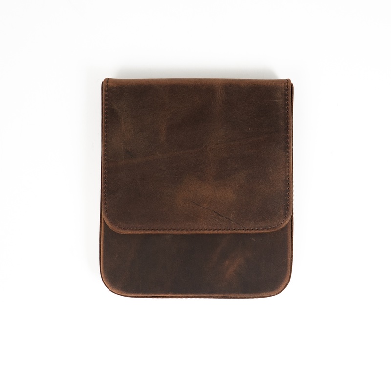 Galen Leather 6 Slot Magnum Opus Pen Case – Havana Brown (with Removable Tray)