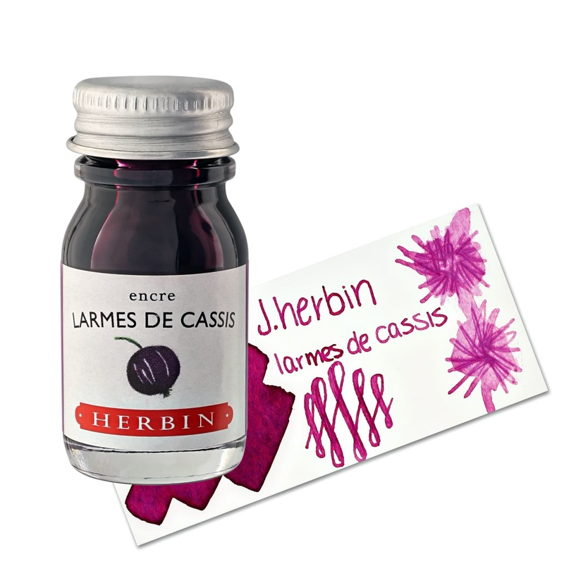 J. Herbin Larms de Cassis (Tears of Blackcurrant) Bottled Fountain Pen Ink and Cartidges
