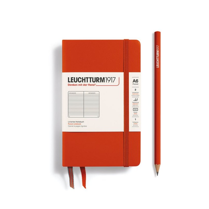 Leuchtturm1917 A6 Pocket Hardcover Notebook – Ruled / Fox Red