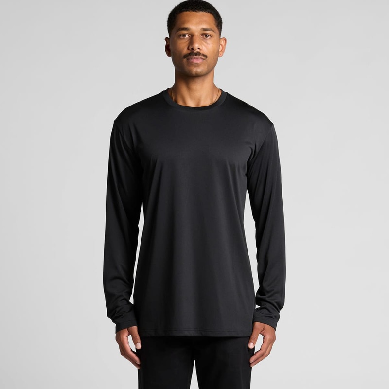 Staple Active L/S Tee|Black|Graphite