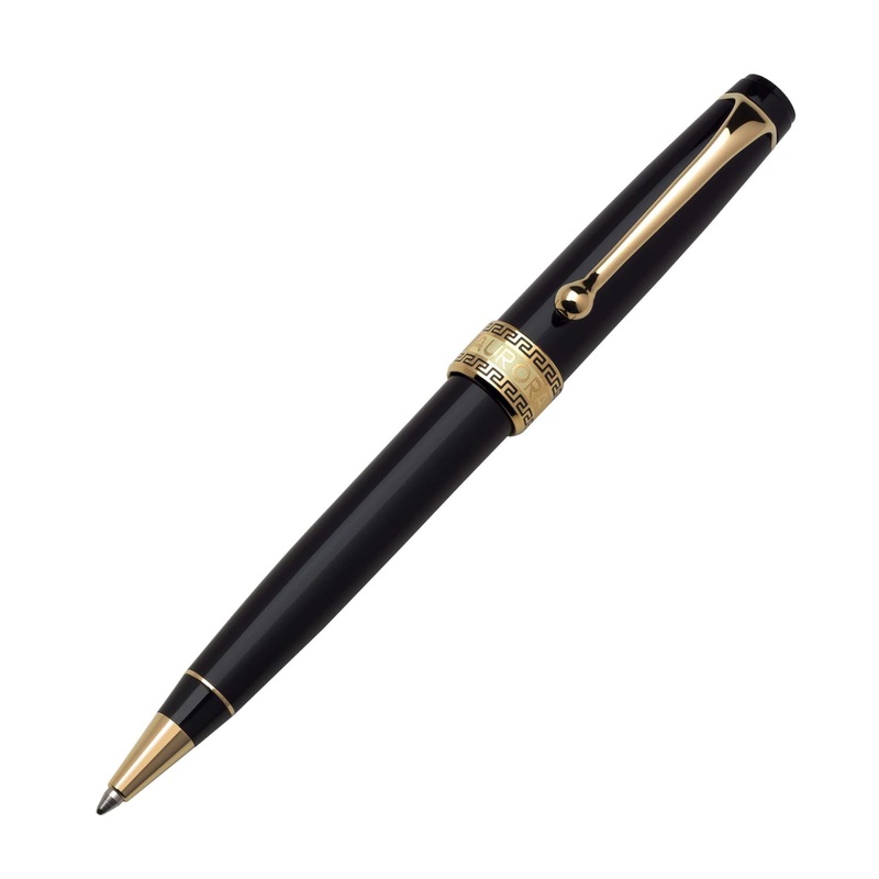 Aurora Optima Ballpoint Pen in Resin Black with Gold Trim