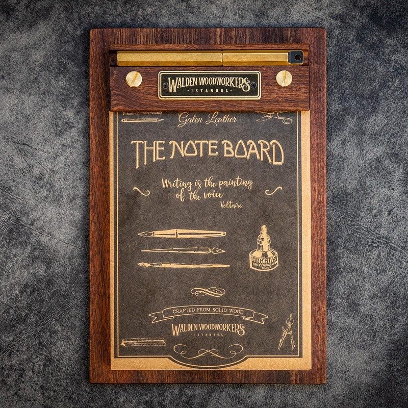 Galen Leather The Note Board Wooden Rhodia Notepad Holder – Mahogany