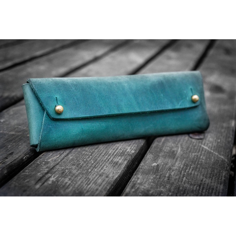 Galen Leather The Student Pencil Case – Crazy Horse Forest Green