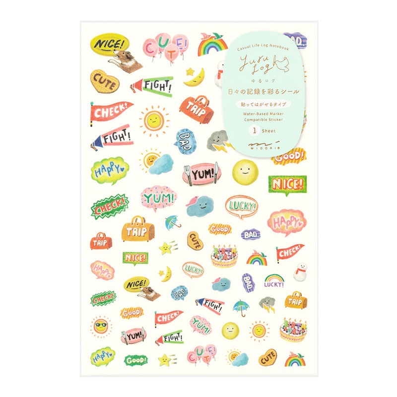 Midori Yuru Log Sticker (1 Sheet) – Feeling