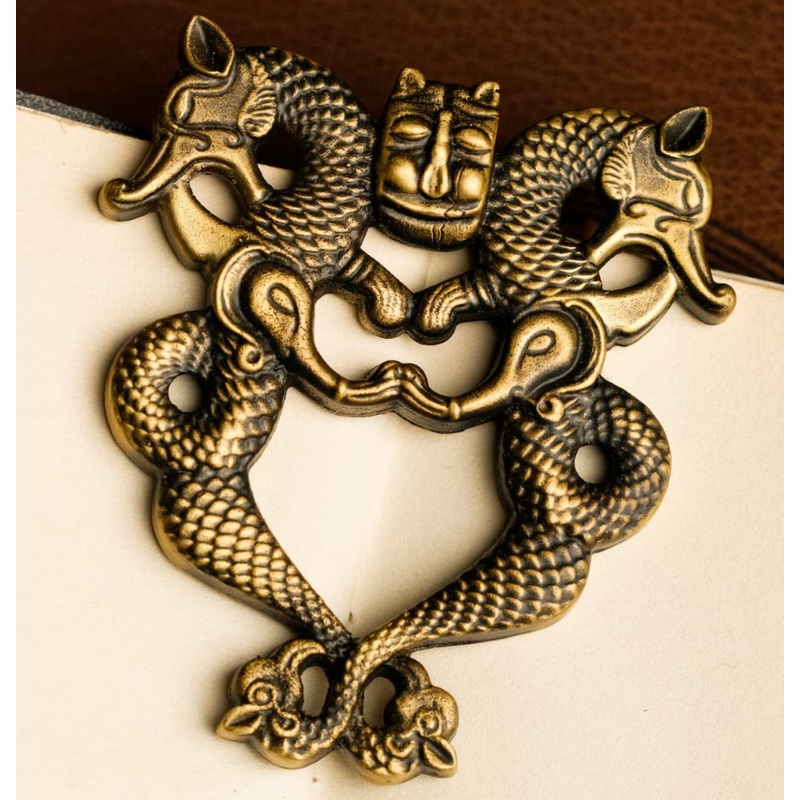 Sepia Accessories Twin Dragons Brass Page Holder