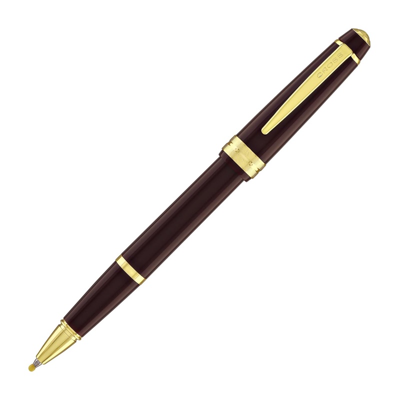 Cross Bailey Light Rollerball Pen in Glossy Burgundy Resin with Gold Trim