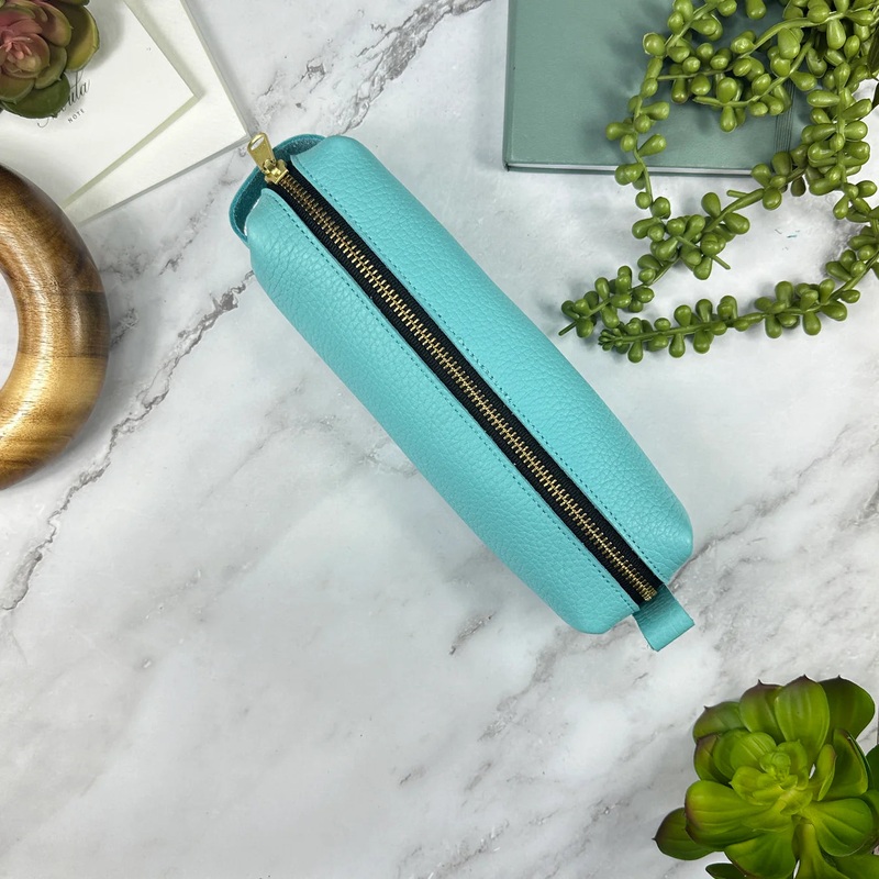 Girologio Pen Case  – Aqua Breeze (Zippered Leather)