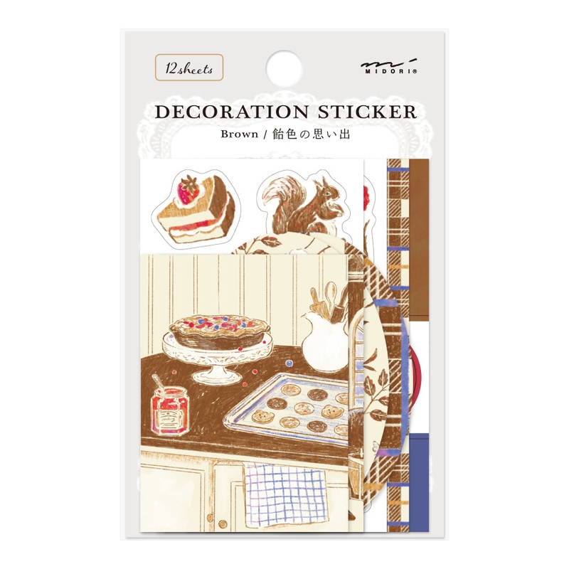 Midori Yuka Takamaru Decoration Stickers – Brown