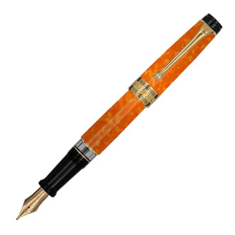 Aurora Optima Auroloide Fountain Pen – Orange – Gold Trim