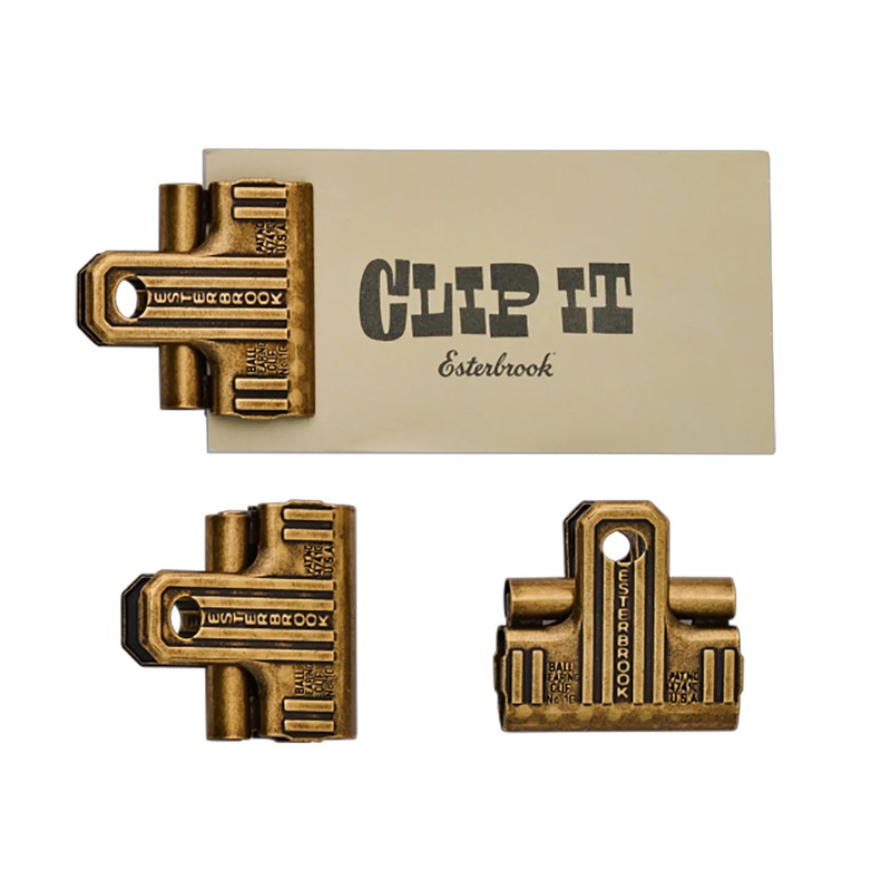 Esterbrook Eclipse 3-Piece Clip Set – Gold Brass
