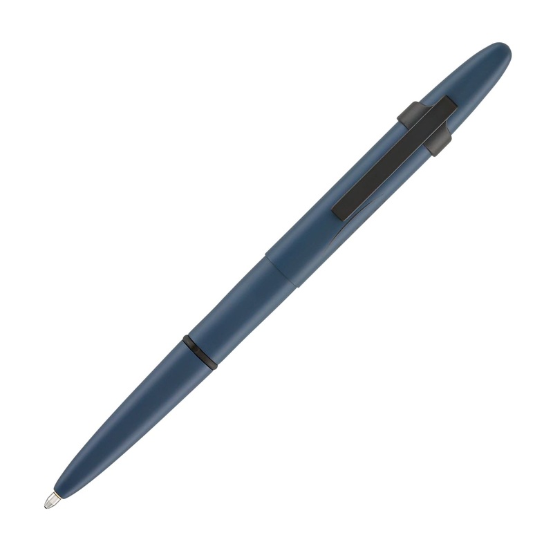 Fisher Space Pen Bullet Ballpoint Pen in Elite Navy Blue Cerakote with Matte Black Clip & Axiom Space Logo