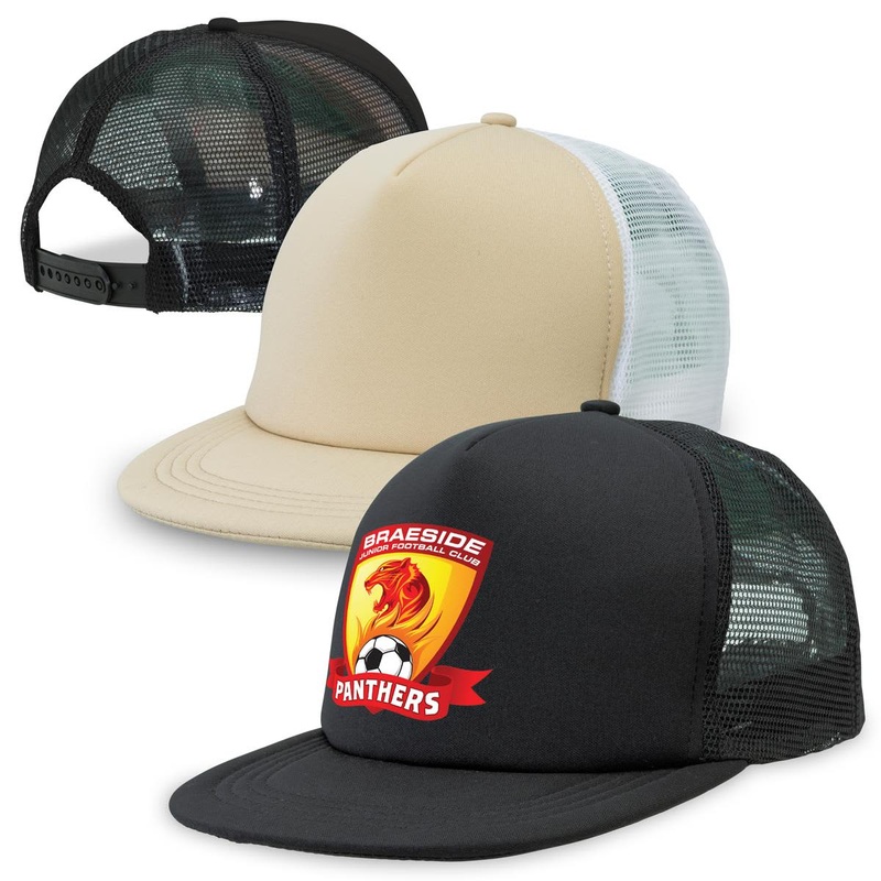 Flat Peak Trucker|BlackBlack|KhakiWhite|SteelWhite