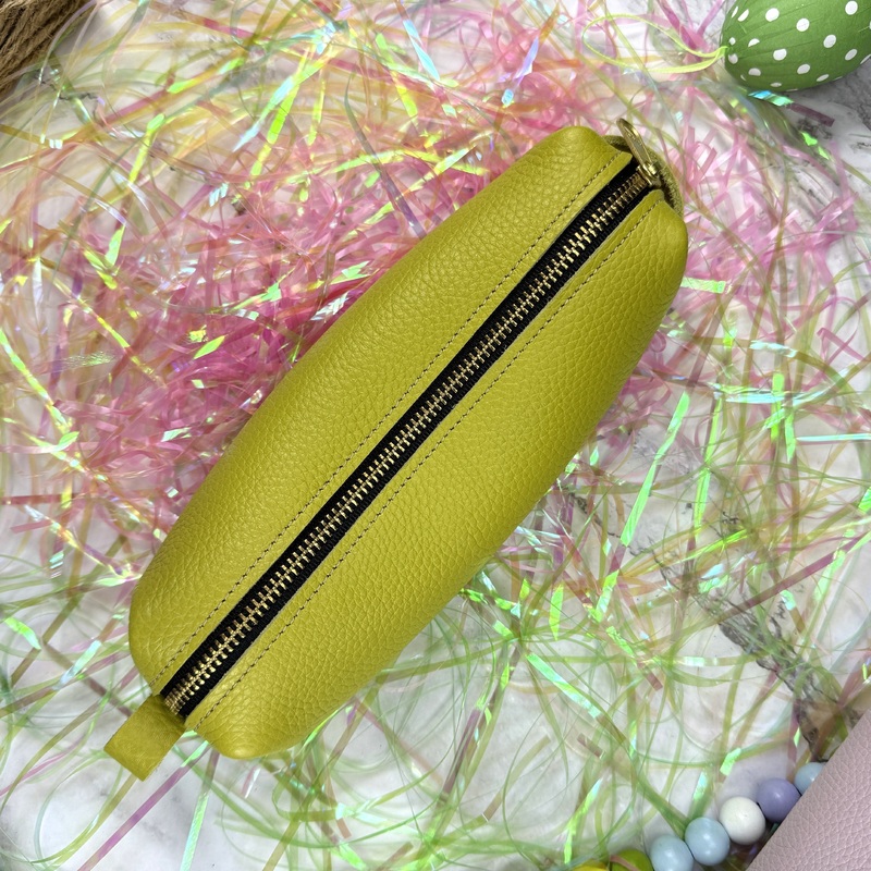 Girologio Pen Case  – Lemon Zest (Zippered Leather)