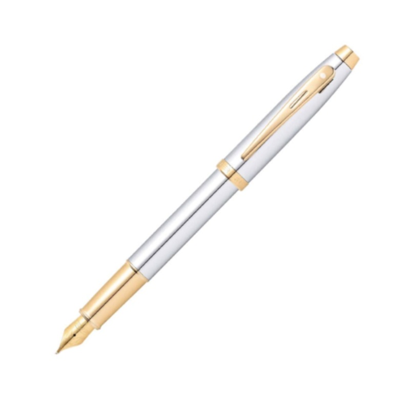 Sheaffer 100 Fountain Pen – Chrome with Gold
