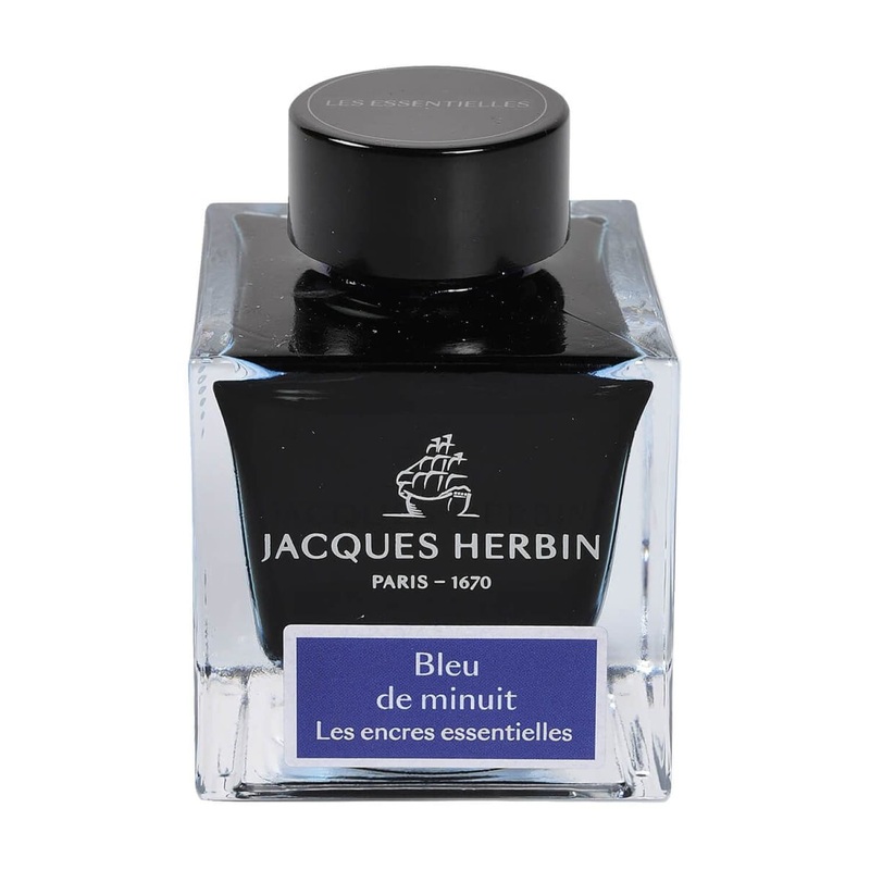 J. Herbin Bleu de Minuit Essential Bottled Ink and Cartridges