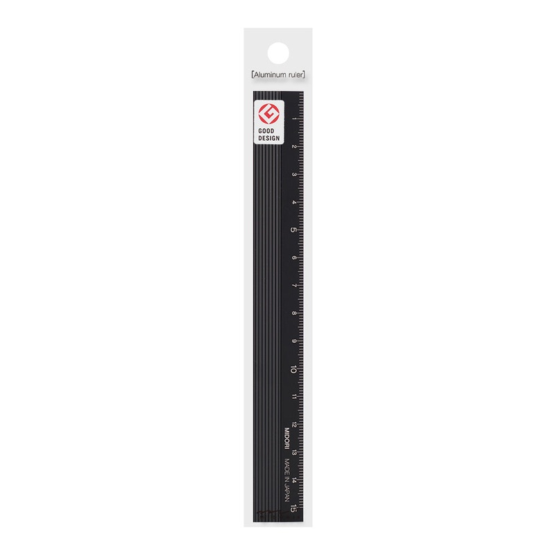 Midori Aluminum Ruler 15cm – Black