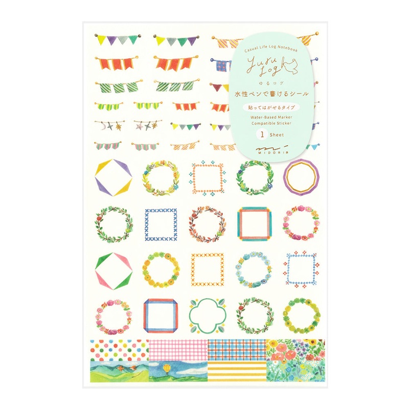 Midori Yuru Log Sticker (1 Sheet) – Decoration