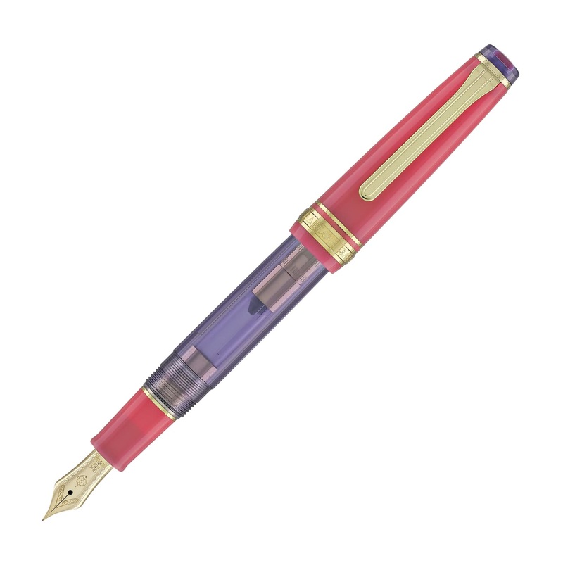 Sailor Pro Gear Slim Fountain Pen in Manyo #2 Series Rabbit Ear Iris (Pink / Blue Lilac) – 14K Gold