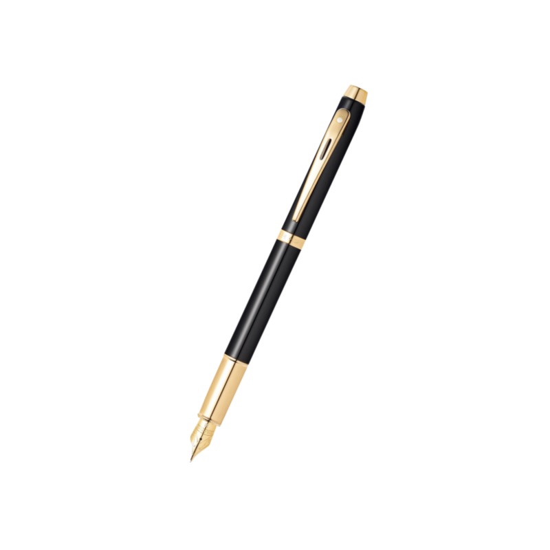 Sheaffer 100 E9322 Fountain Pen – Glossy Black with Gold-tone Trims