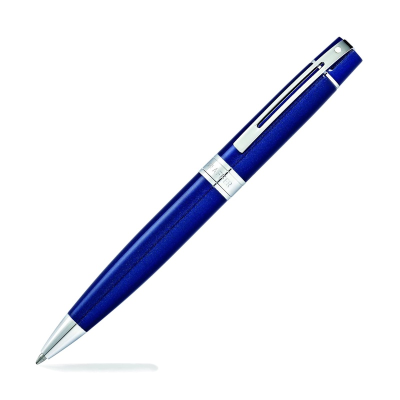 Sheaffer 300 Ballpoint Pen in Glossy Blue Lacquer with Chrome