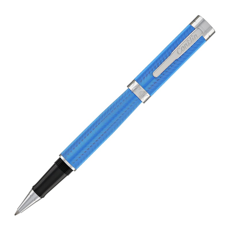Conklin Herringbone Signature Rollerball Pen in Blue