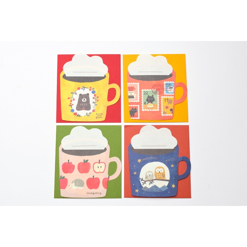 Furukawa Paper Coffee Mug Mini Letter Set Berry and Bear