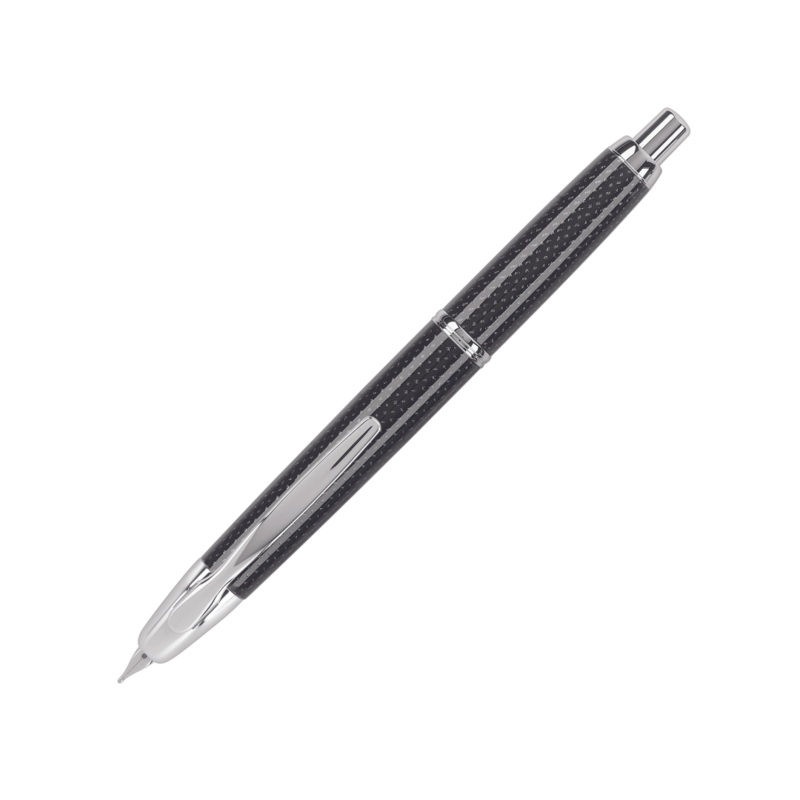 Pilot Vanishing Point Fountain Pen – Black Carbonesque with Rhodium Trim