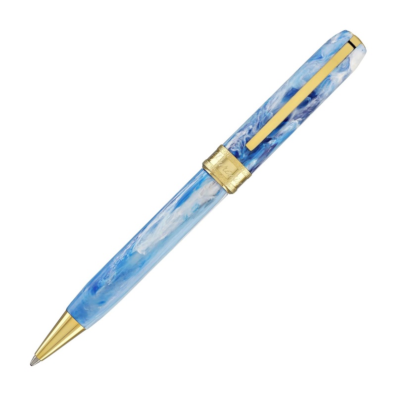 Visconti Comedia Ballpoint Pen in Paradiso with Yellow Gold Trim