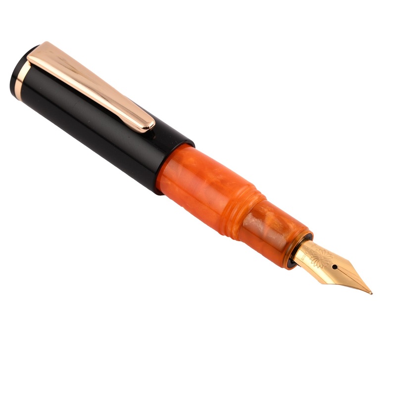 Wancher PuChiCo Fountain Pen – Black Chocolate Orange GT Extra Fine