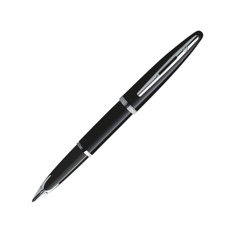Waterman Carene Fountain Pen in Black Sea with Stainless Steel Trim – 18K Gold
