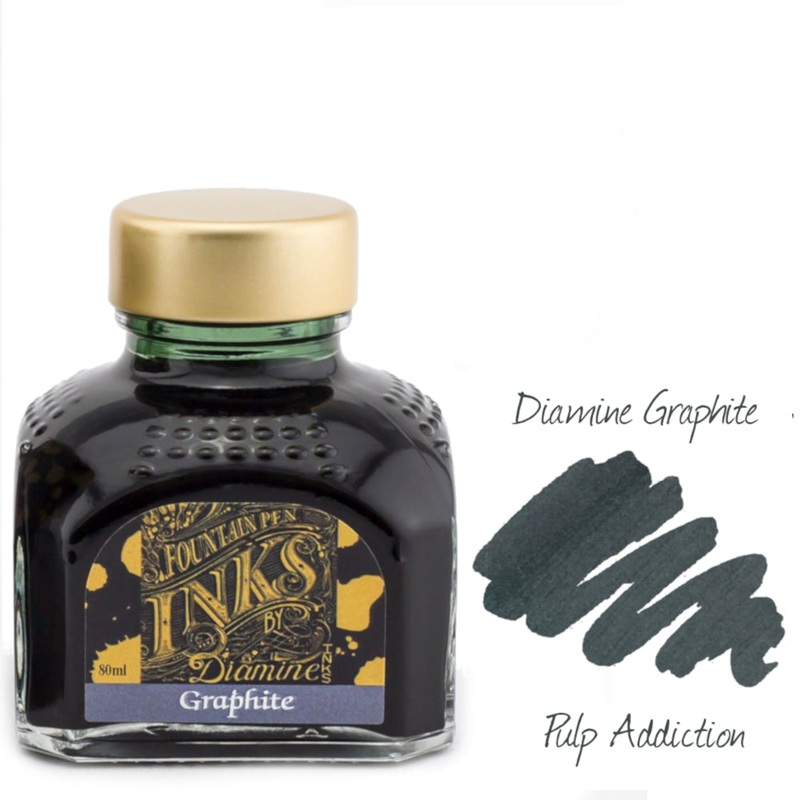 Diamine Fountain Pen Ink – Graphite 80ml Bottle