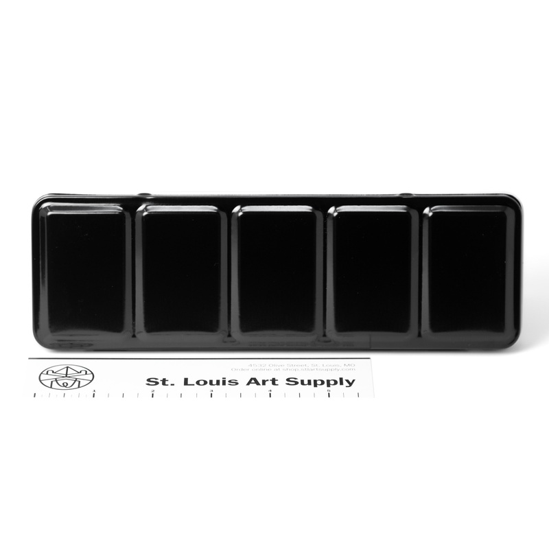 Enameled metal watercolor tin, 24 slots