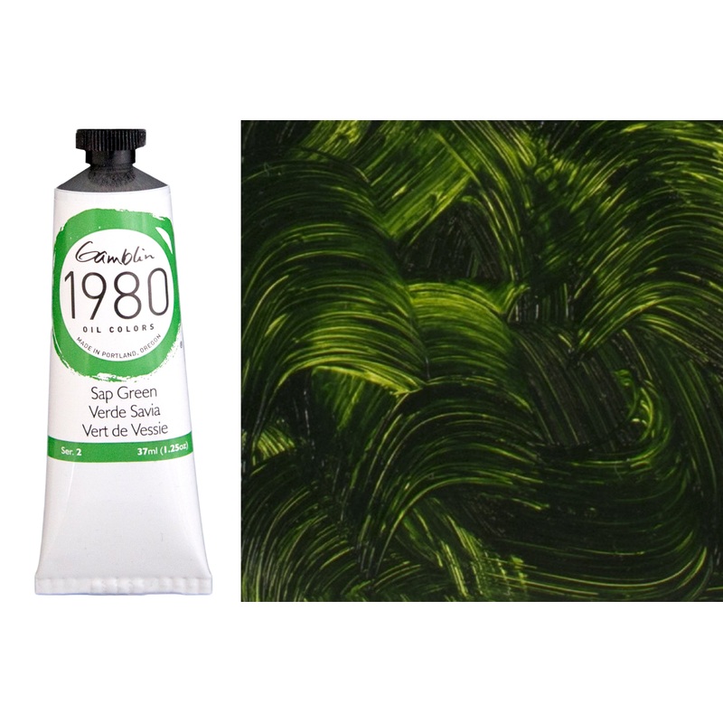 Gamblin 1980 Oil Colors, Sap Green 37mL tube