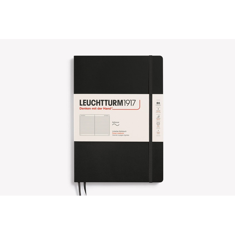 LEUCHTTURM1917 (B5) Softcover Notebook – Lined Black