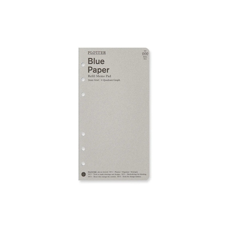 PLOTTER Refill Memo Pad – 2mm Grid Quadrant Blue Paper – Bible Size – US Exclusive