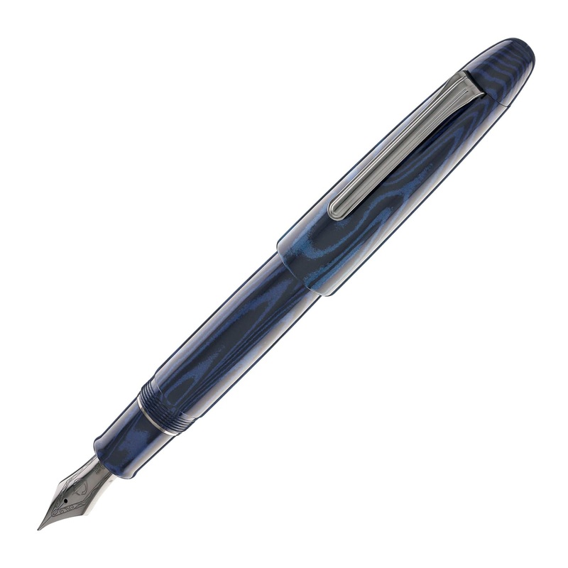 Sailor King of Pens Fountain Pen in Ebonite Blue Phoenix – 21kt Gold Nib Broad