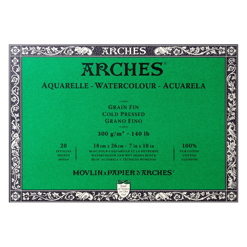 Arches Watercolor Paper Block, Cold Press, 7″ x 10″