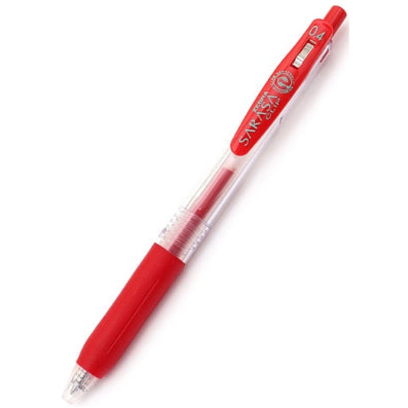 Zebra Sarasa Clip Gel 0.4mm Red Rollerball Pen