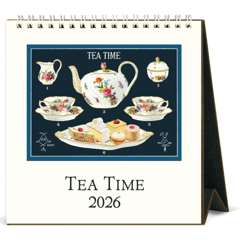 Cavallini 2026 Desktop Calendar – Tea Time