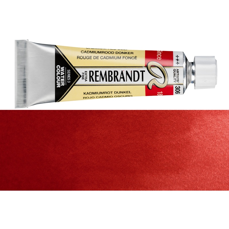 Rembrandt Watercolor, 10 mL, #306 Cadmium Red Deep