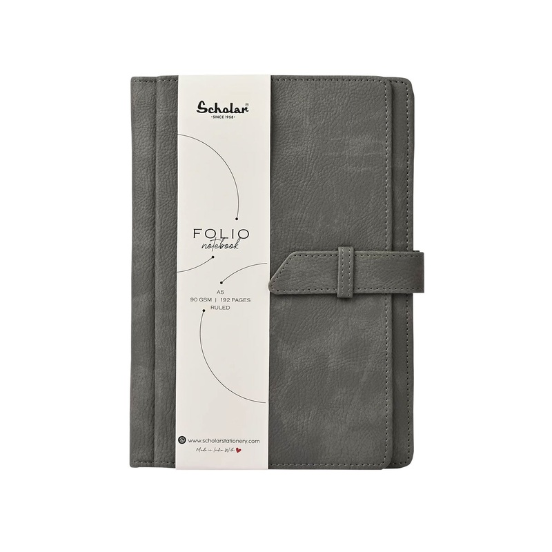 Scholar Folio Grey Notebook – A5, Ruled