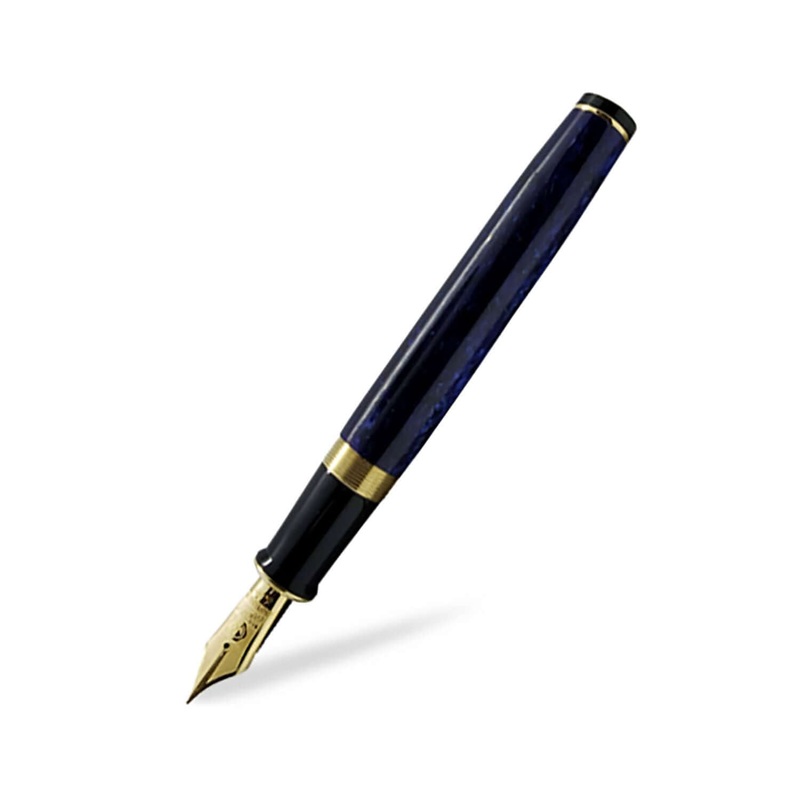 Wahl Eversharp Decoband Oversized Fountain Pen, Positano (Blue) / Gold Trim – 18K Gold Nib Super Flex