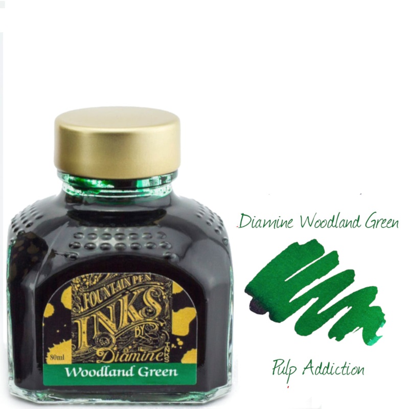 Diamine Fountain Pen Ink – Woodland Green 80ml Bottle