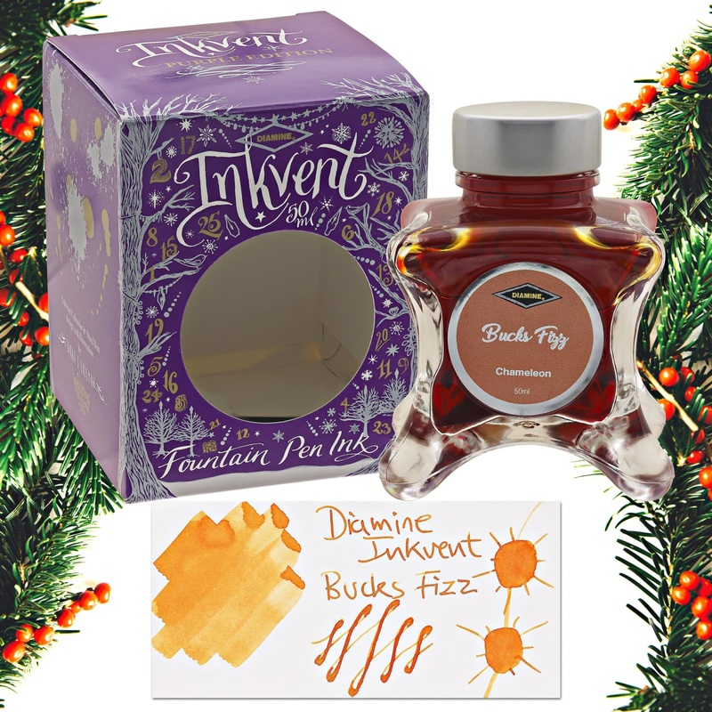Diamine Inkvent Purple Edition Chameleon & Shimmer Bottled Ink in Bucks Fizz – 50 mL